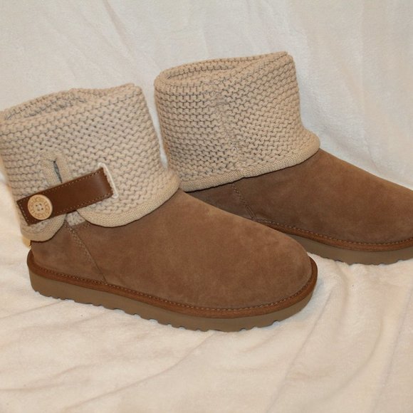 UGG SHAINA CHESTNUT SUEDE‎ SWEATER BOOTS NEW without ORIGINAL BOX - Picture 7 of 8